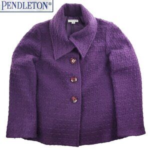 Pendleton Women Coat Jacket Vintage USA Chunky Wool (Lambs) Button Pockets Sz 18